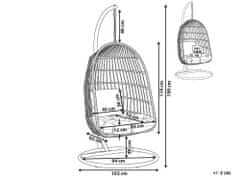 Beliani Závesné kreslo so stojanom 102 cm biele ALLERA