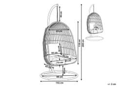 Beliani Závesné kreslo s rámom 102 cm béžové ALLERA