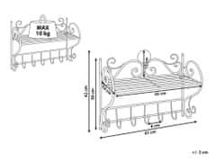 Beliani Starožitná biela kovová polica na stenu OSORNO
