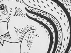 Beliani Detský vankúš veverička 42 x 48 cm čiernobiely KOLKATA