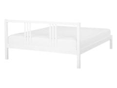 Beliani Drevená posteľ 140 x 200 cm biela VANNES