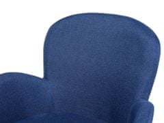 Beliani Sada 2 čalúnených jedálenských stoličiek modrá BROOKVILLE