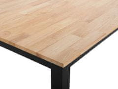 Beliani Jedálenská súprava stola a 4 stoličiek svetlé drevo/čierna HOUSTON