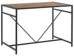 Beliani Jedálenská súprava stola a 4 stoličiek tmavé drevo/čierna BURTON