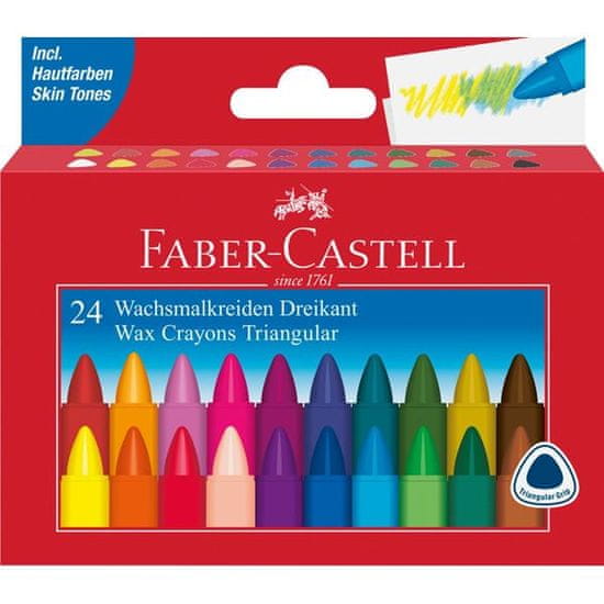 Faber-Castell Voskovky triangular set 24 farebné