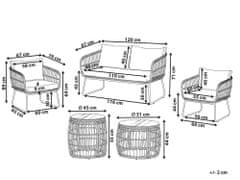 Beliani Ratanová záhradná sedacia súprava pre 4 osoby béžová RAVELLO