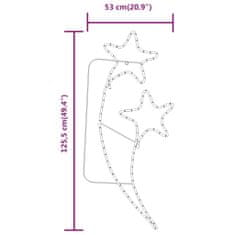 Vidaxl Svetelná reťaz v tvare hviezdy 4 ks teplá biela 125,5x53x4,5cm