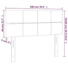 Vidaxl Čelo postele bledosivé 100x5x78/88 cm zamat