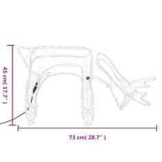 Vidaxl Siluety vianočných sobov 3 ks studené biele 73x31x45 cm