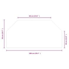 Vidaxl Krbová sklenená doska šesťuholníková 100x50 cm