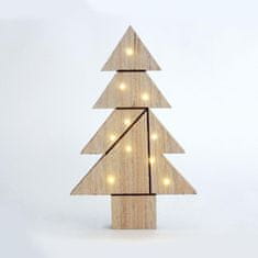 ACA ACA Lighting drevená dekorácia vianočný strom na stôl 10 LED WW na batérie (2AA) IP20 21.5X2.5X35cm X09101109
