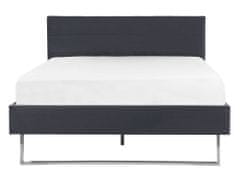 Beliani Zamatová posteľ 140 x 200 cm sivá BELLOU