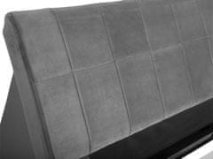 Beliani Zamatová vodná posteľ 180 x 200 cm sivá VICHY