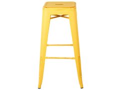 Beliani Sada 2 barových stoličiek 76 cm žltá/zlatá CABRILLO