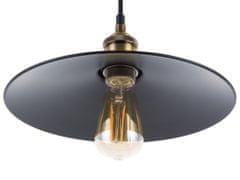 Beliani Závesná kovová lampa čierna SWIFT L