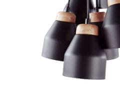 Beliani Čierna stropná lampa so šiestimi tienidlami CESTOS