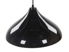 Beliani Závesná kovová lampa čierna ISKAR