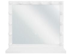 Beliani Stojanové zrkadlo LED 50 x 60 cm biele BEAUVOIR