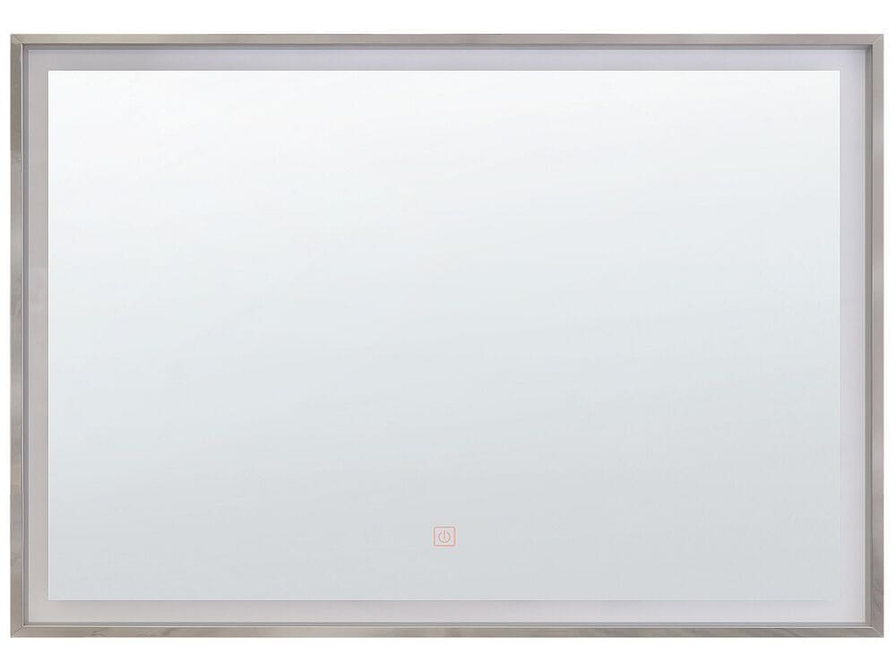 Beliani Obdĺžnikové zrkadlo LED 80 x 60 cm LED ARGENS