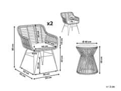 Beliani Ratanový balkónový set svetlohnedý TRESTINA