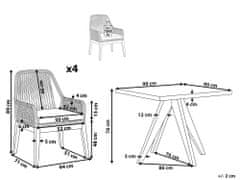 Beliani Sada záhradného nábytku 4-miestna vláknocement 90 x 90 cm čierna / sivá OLBIA