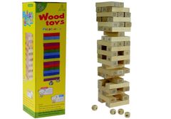 Lean-toys Arkádová hra s drevenou vežou 48 blokov