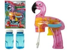 Lean-toys Pištoľ na mydlové bubliny flamingo ružová