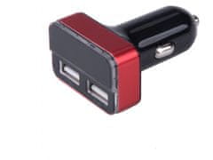 Extol Energy Nabíjačka USB do auta, 12/24V, 2xUSB, merač, 3,4A, 17W