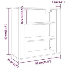 Petromila vidaXL Nástenná skrinka čierna 80x33x80 cm spracované drevo