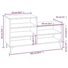 Petromila vidaXL Botník sivý dub sonoma 102x36x60 cm spracované drevo