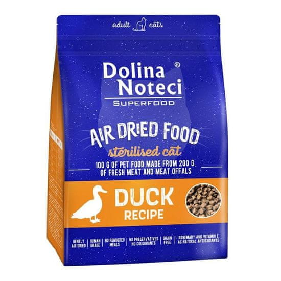 DOLINA NOTECI Superfood Kačacie Misky Sušené Krmivo Pre Mačky Po Sterilizácii 1kg