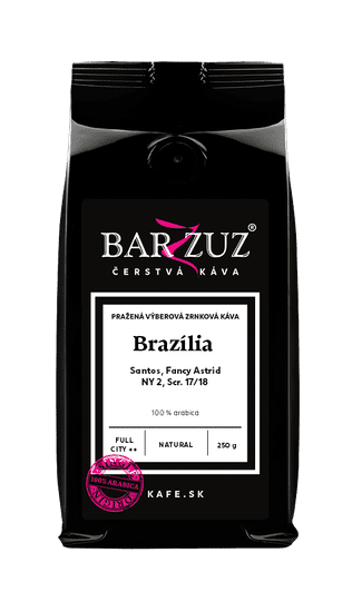 BARZZUZ Brazília Santos, zrnková káva, 250 g