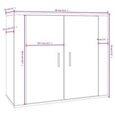 Petromila vidaXL Komoda sivý dub sonoma 80x33x70 cm spracované drevo