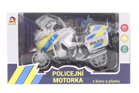 MaDe Policajná motorka kovová 12 cm