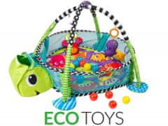 EcoToys Vzdelávacia hracia deka s loptičkami Eco Toys - korytnačka