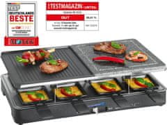 Clatronic RG 3518 raclette gril, kameň, zapálený