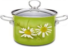 Belis Hrniec smaltovaný so sklenenou pokrievkou Daisy 20 cm 3,6 l