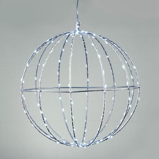 ACA ACA Lighting D20CM strieborná guľa 96 LED, CW, 220-240V, IP44, 3m transparentný napájací kábel X069624226