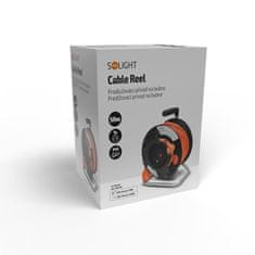 Solight predlžovací prívod na bubne, 1 zásuvka, 50m, oranžový kábel, 3x 1,5mm2, PB12O