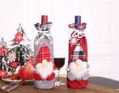 Korbi Vianočné puzdro na fľaše vína, plstené puzdro, Z8 červená