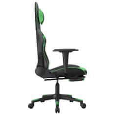 Petromila vidaXL Herná stolička s podnožkou čierna a zelená umelá koža