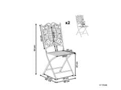 Beliani Sada 2 záhradných kovových stoličiek čiernych BORMIO
