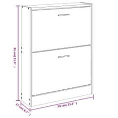 Petromila vidaXL Botník Sivý dub sonoma 59x17x81 cm spracované drevo