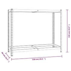 Vidaxl 2-poschodový stojan na pneumatiky strieborný 110x40x110 cm oceľ