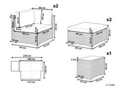 Beliani Ratanová záhradná sada pre 2 osoby hnedá NOTO