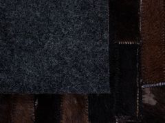 Beliani Kožený patchwork koberec 160 x 230 cm hnedý AKSEKI