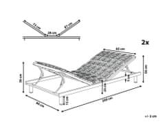 Beliani Sada 2 jednolôžkových manuálne nastaviteľných roštov
