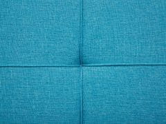 Beliani Tyrkysovo modrá čalúnená rozkladacia posteľ RONNE