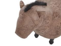 Beliani Zvieracia stolička hnedá z umelej kože HORSE