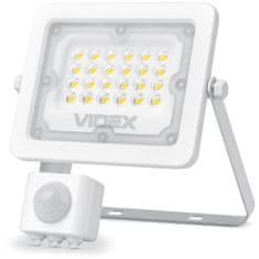 VIDEX Reflektor LED svetlomet 20W 1800lm 5000K IP65 biely s pohybovým a súmrakovým senzorom